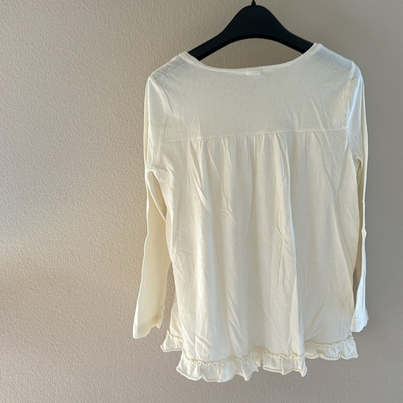 Jcrew soft long sleeves ruffle hem top New sz XS - Picture 5 of 5